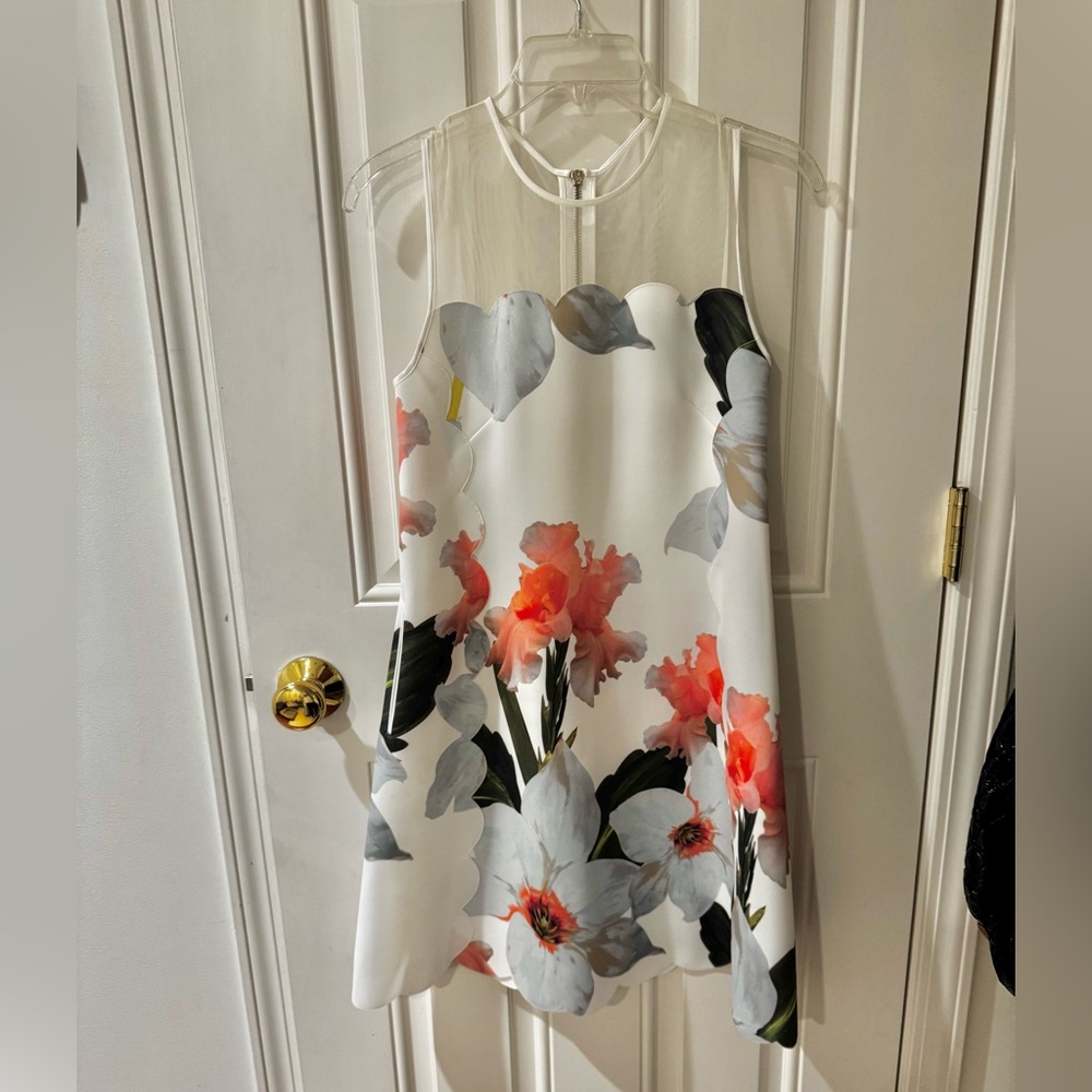 Ted Baker Floral Sleeveless Dress with Bold Print